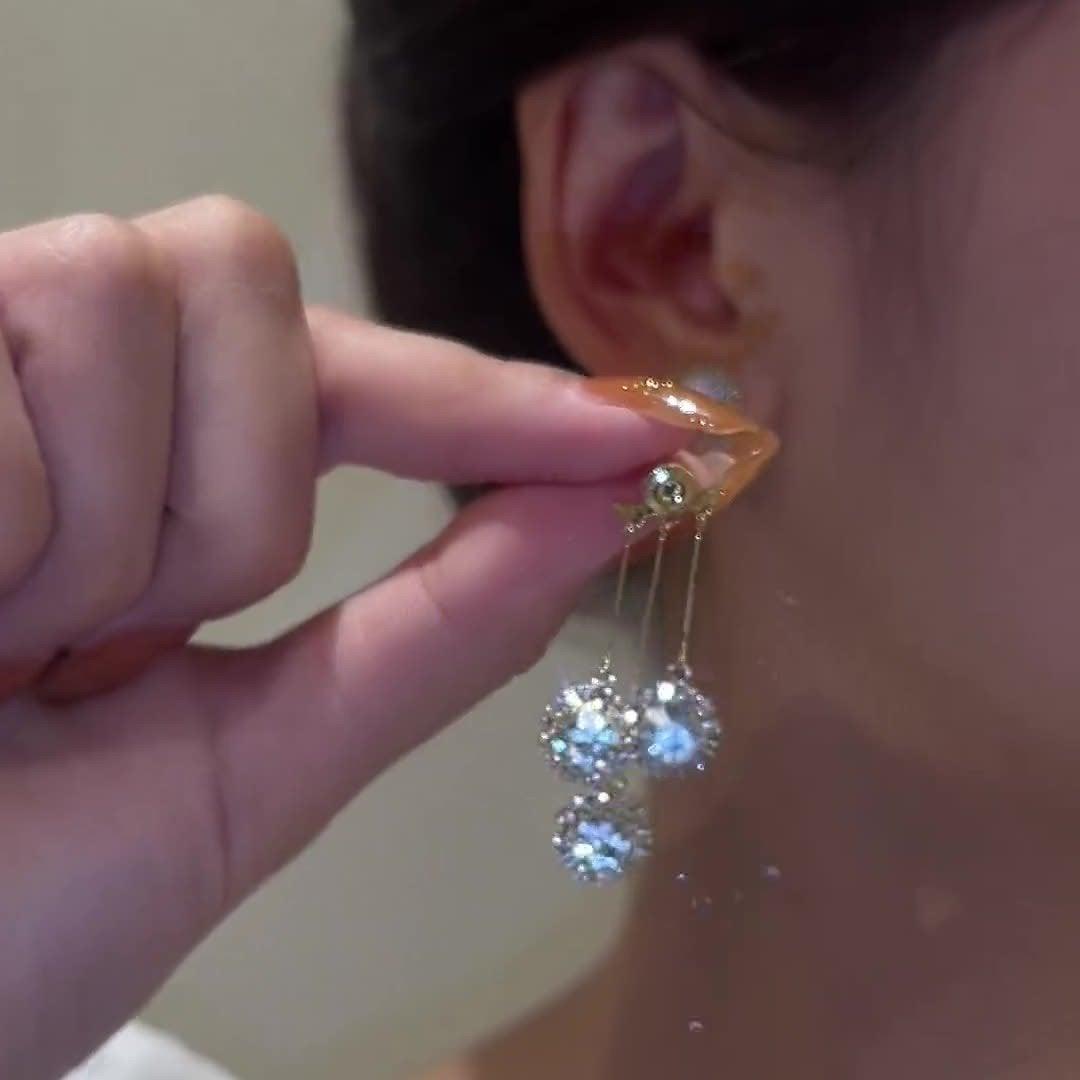 Round Diamond Korean Version Temperament Earrings