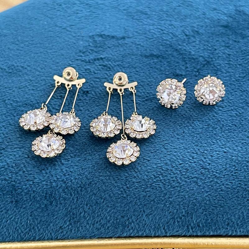 Round Diamond Korean Version Temperament Earrings