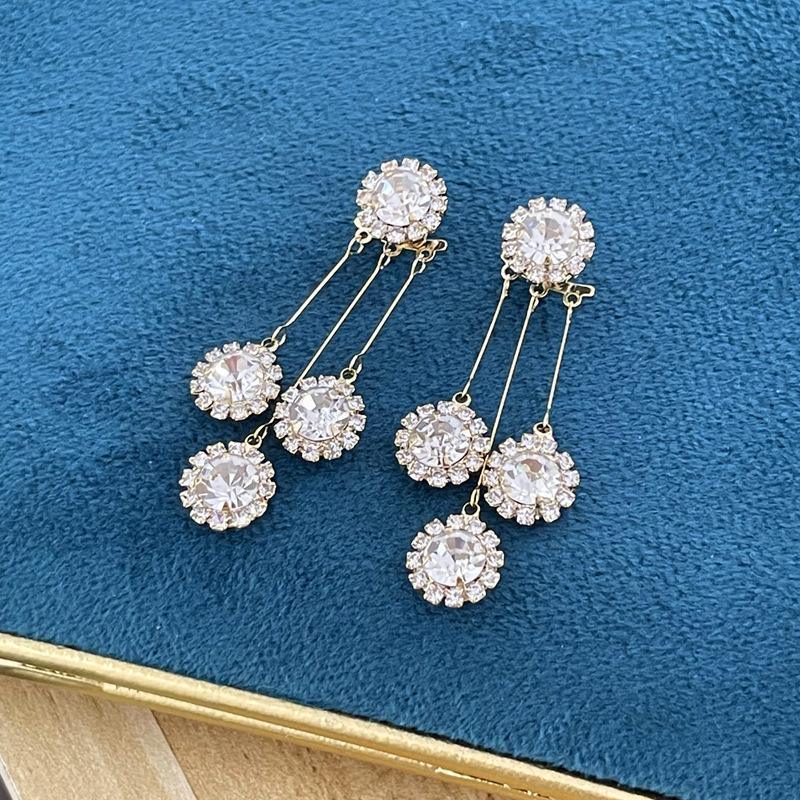 Round Diamond Korean Version Temperament Earrings