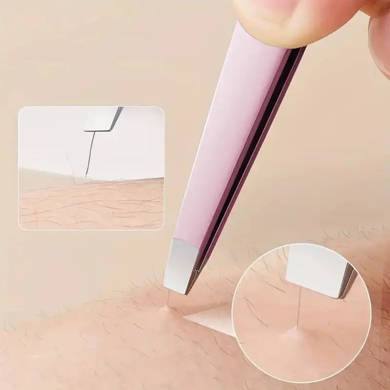 2Pcs Multipurpose Stainless Steel Eyebrow Tweezers