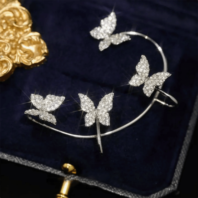 Gold alloyhigh-end Zircon Butterfly Earrings