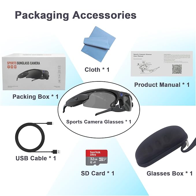 1080P HD Camera Glasses with UV Protection