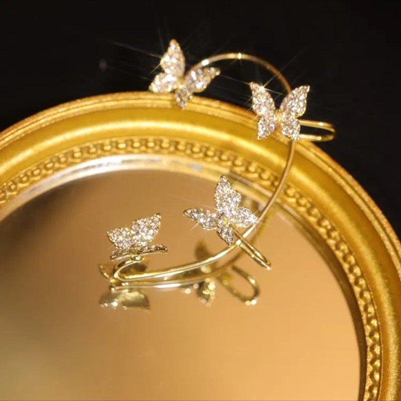 Gold alloyhigh-end Zircon Butterfly Earrings