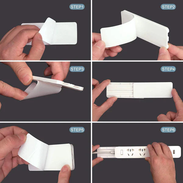 6Pcs Adhesive Punch-free Socket Holder