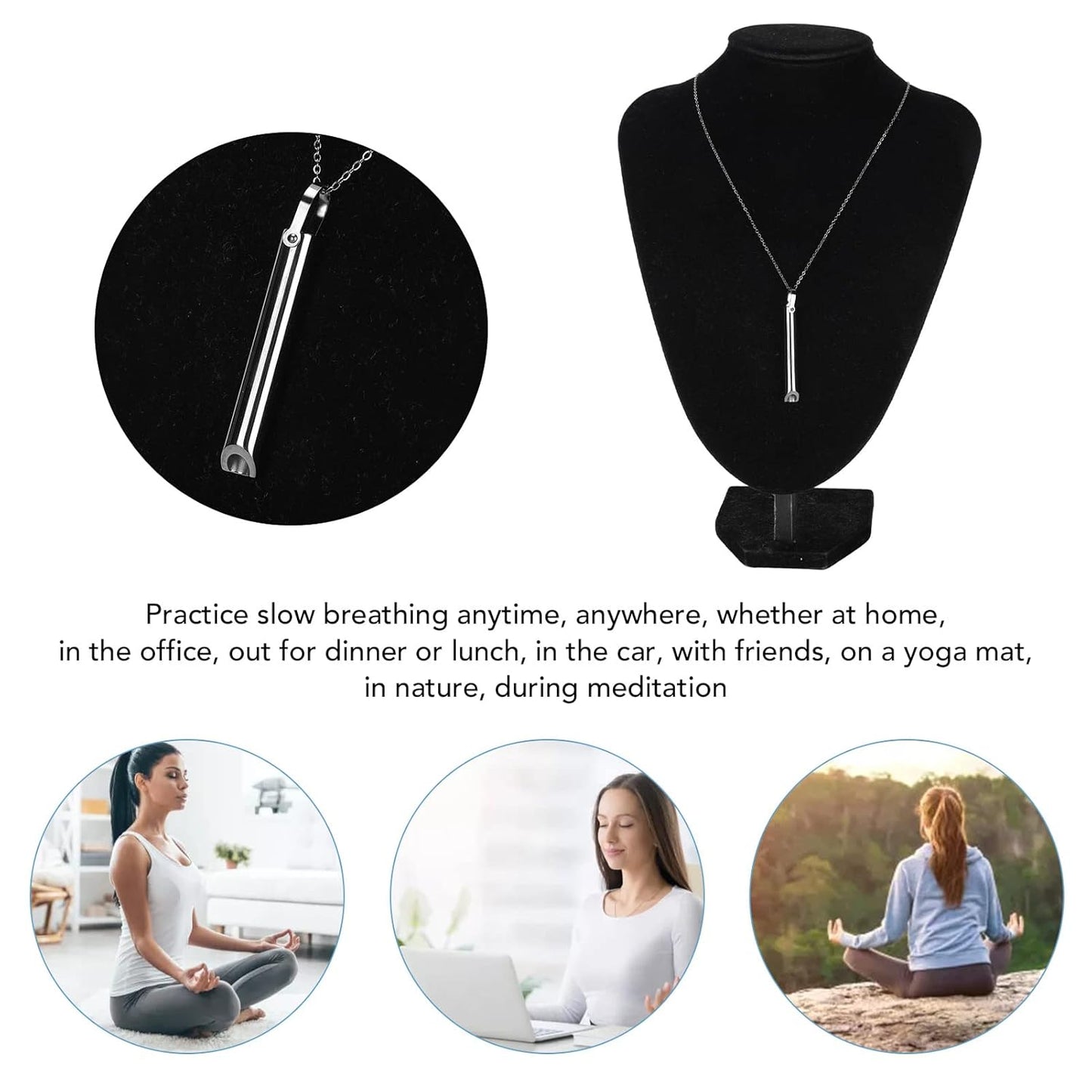 (50% OFF) - Breathing Stress Relief Necklaces for Anxiety Relief, Stop Smoking Aids, holder Lanyard Relax Calming Breath Anxiety,Meditation,Therapy