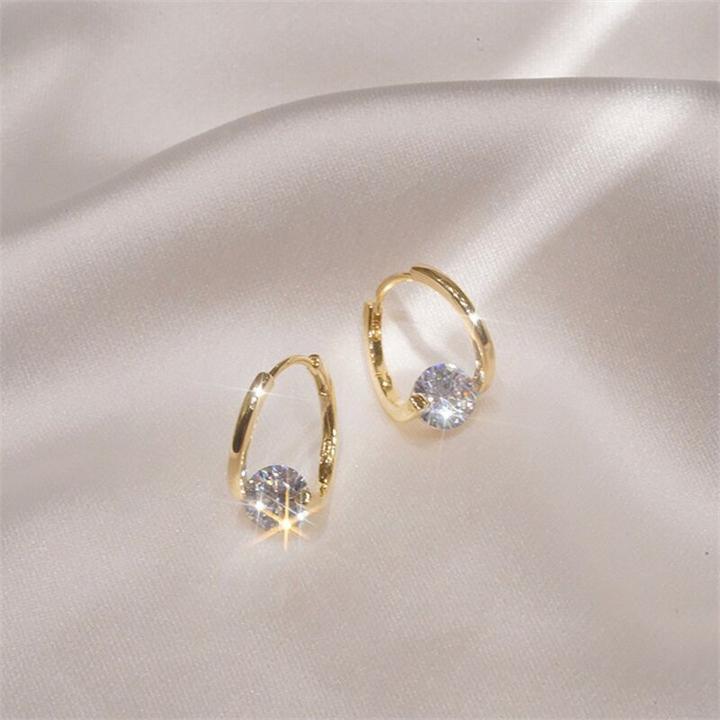 Diamond Gold Interlaced Piercing Earrings