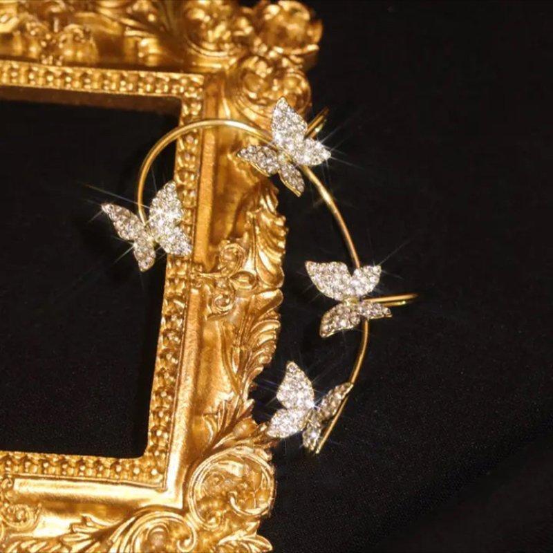 Gold alloyhigh-end Zircon Butterfly Earrings
