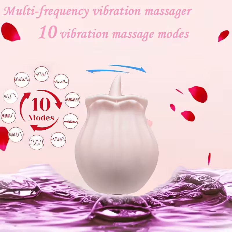 Rose Shape Rechargeable Personal Massager with Multiple Vibration Modes
