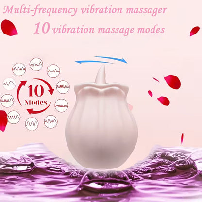 Rose Shape Rechargeable Personal Massager with Multiple Vibration Modes
