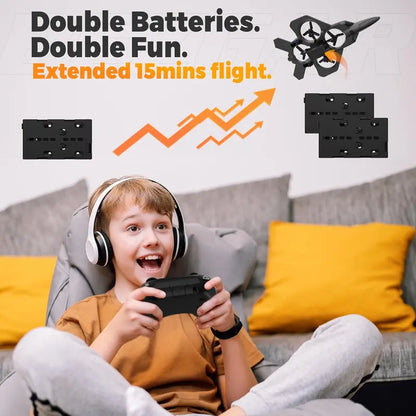 Foam Drone RC✈ Airplane for Kids and Beginners, Remote Control ✨Plane Fighter Jet with LED Light, Auto Hovering, 360° Flip