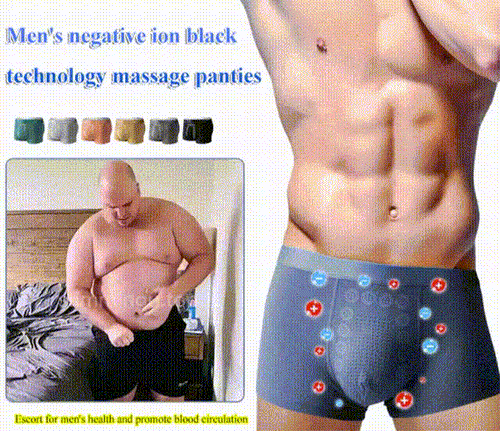 Men's negative ion black technology massage panties