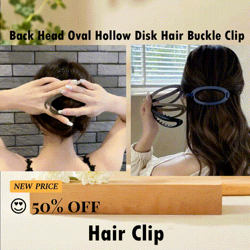 Back Head Oval Hollow Disk Hair Buckle Clip（4Pcs）