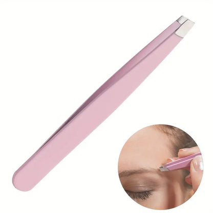 2Pcs Multipurpose Stainless Steel Eyebrow Tweezers