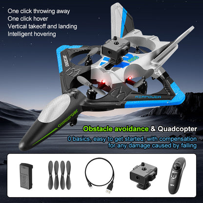 Foam Drone RC✈ Airplane for Kids and Beginners, Remote Control ✨Plane Fighter Jet with LED Light, Auto Hovering, 360° Flip