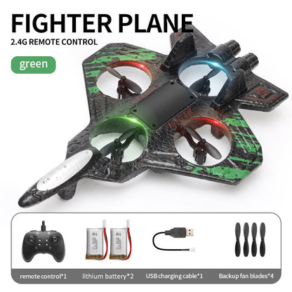 Foam Drone RC✈ Airplane for Kids and Beginners, Remote Control ✨Plane Fighter Jet with LED Light, Auto Hovering, 360° Flip