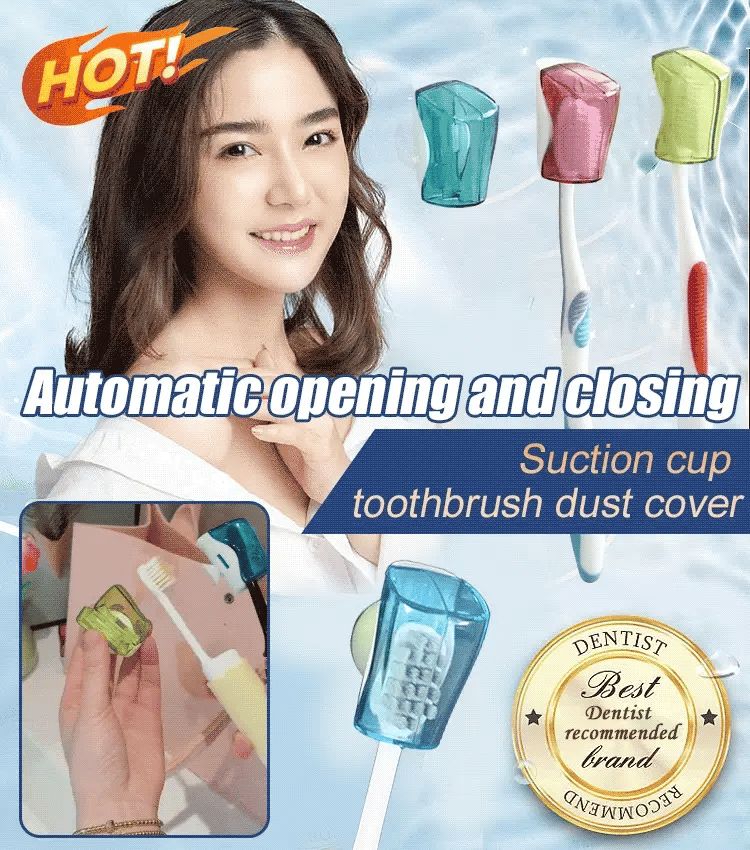 2 Pcs Automatic Opening and Closing Toothbrush Clips