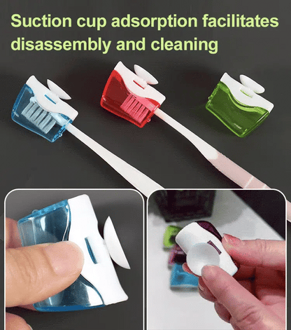 2 Pcs Automatic Opening and Closing Toothbrush Clips