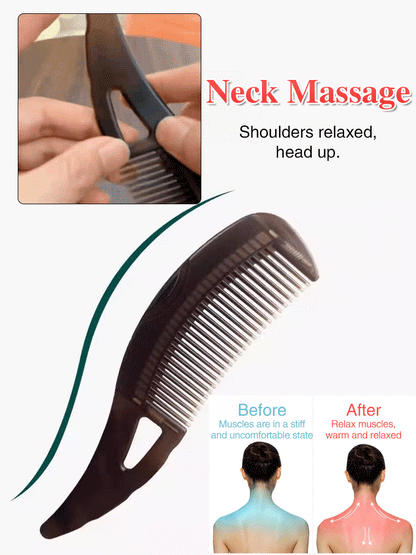 [Ten days without washing hair] Oil removal massage cow horn comb