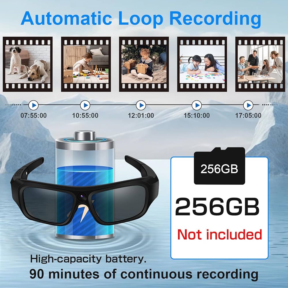 1080P HD Camera Glasses with UV Protection