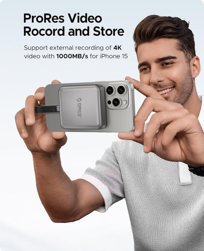 K20Mini ORI-CAO Magnetic External SSD for iPhone 15/16 Pro/Max – 2000MB/s, 4K ProRes HDR Recording & Storage