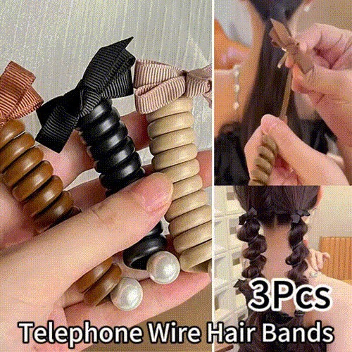 Bowknot Braided Telephone Wire Hair Bands