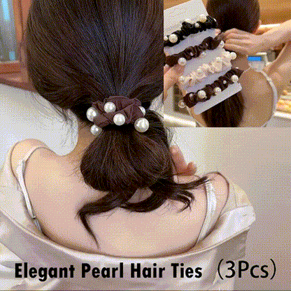 Elegant Pearl Hair Ties(3Pcs)