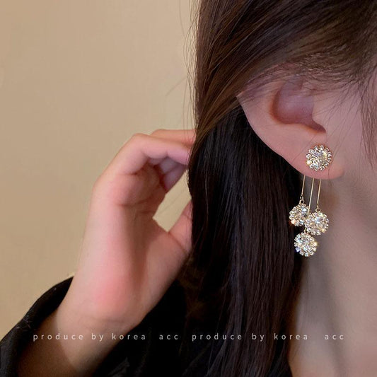 Round Diamond Korean Version Temperament Earrings