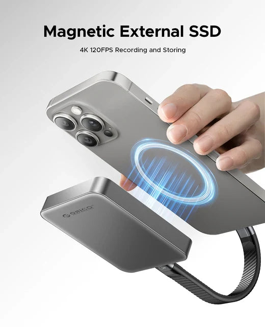 K20Mini ORI-CAO Magnetic External SSD for iPhone 15/16 Pro/Max – 2000MB/s, 4K ProRes HDR Recording & Storage