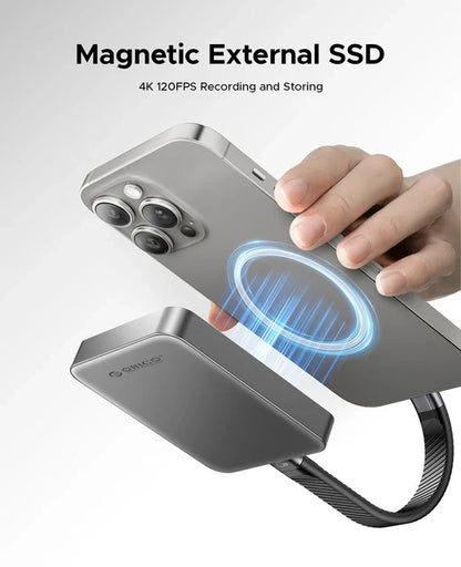 K20Mini ORI-CAO Magnetic External SSD for iPhone 15/16 Pro/Max – 2000MB/s, 4K ProRes HDR Recording & Storage