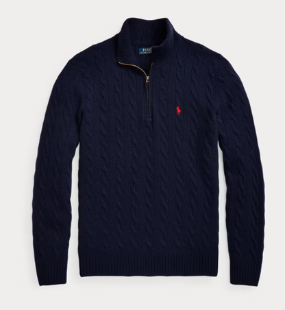 ⏳Time-Limited Special⏰  Polo Ralph Lauren Men's Cable Knit 1/4 Zip Sweater