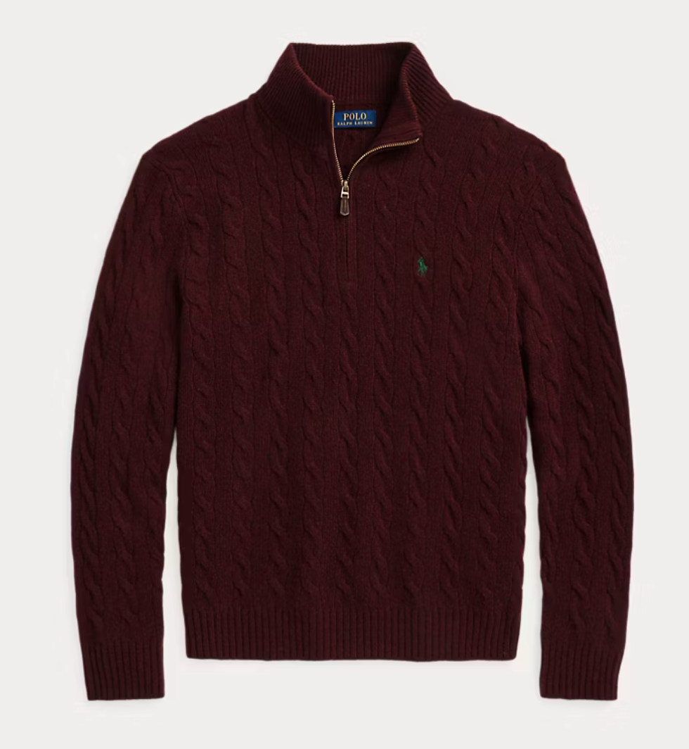 ⏳Time-Limited Special⏰  Polo Ralph Lauren Men's Cable Knit 1/4 Zip Sweater