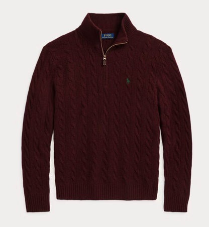 ⏳Time-Limited Special⏰  Polo Ralph Lauren Men's Cable Knit 1/4 Zip Sweater