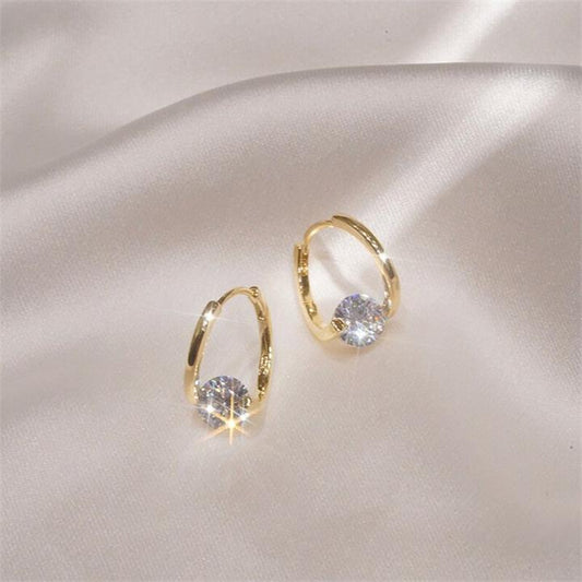 Diamond Gold Interlaced Piercing Earrings