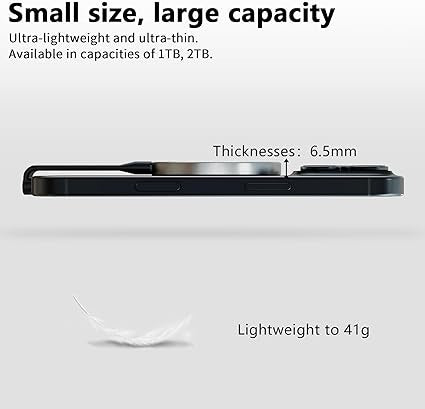 P10 Magnetic PSSD 1TB，for iPhone & Android MagSafe Portable SSD, Upto 2000MB/s-Type-C, SM2320