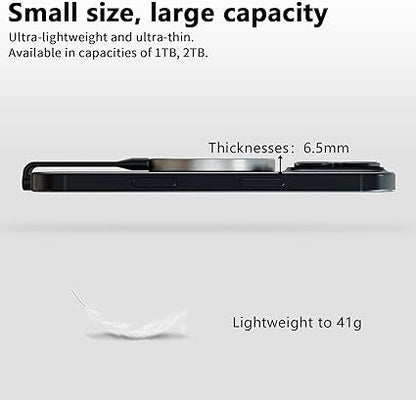 P10 Magnetic PSSD 1TB，for iPhone & Android MagSafe Portable SSD, Upto 2000MB/s-Type-C, SM2320