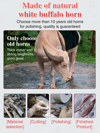 [Ten days without washing hair] Oil removal massage cow horn comb