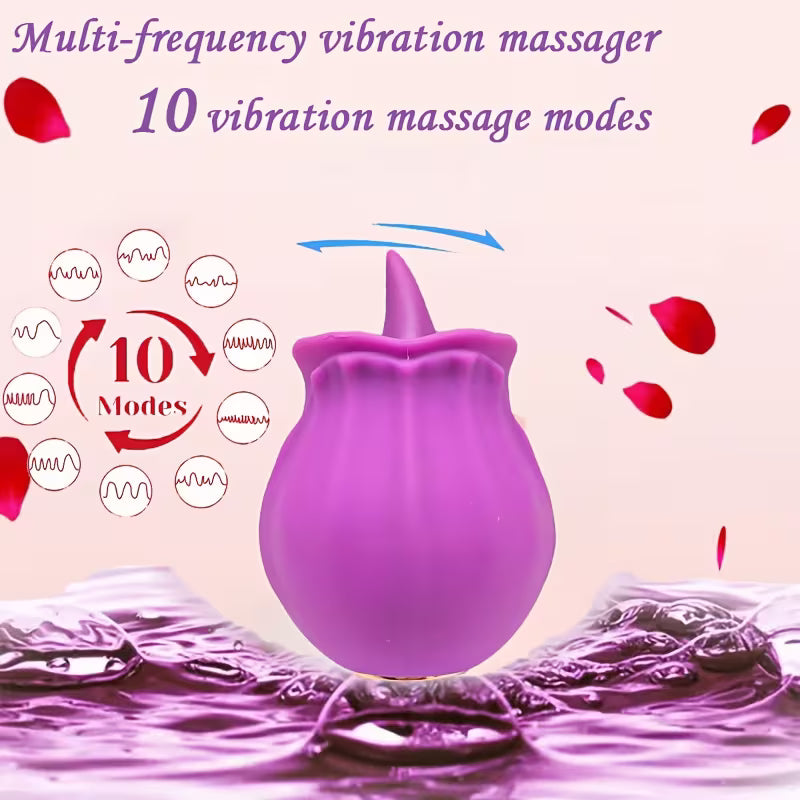 Rose Shape Rechargeable Personal Massager with Multiple Vibration Modes