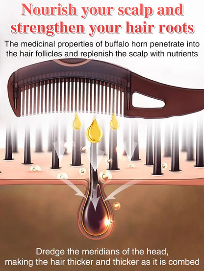 [Ten days without washing hair] Oil removal massage cow horn comb