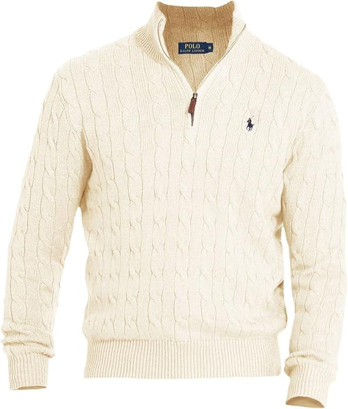 ⏳Time-Limited Special⏰  Polo Ralph Lauren Men's Cable Knit 1/4 Zip Sweater