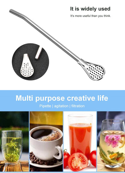 Creative dual-purpose straw spoon